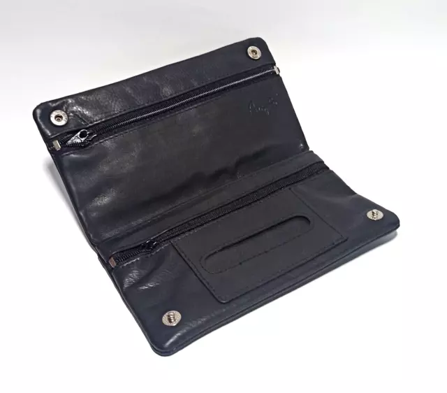 Tabaktasche Angelo Leder schwarz Tabakbeutel Drehertasche Feinschnittbeutel Bag 2