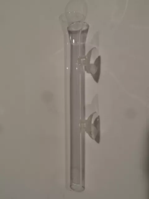 Ailindany 200mm Clear Glass Fish Feeder Tube for Aquarium with Two Dishes