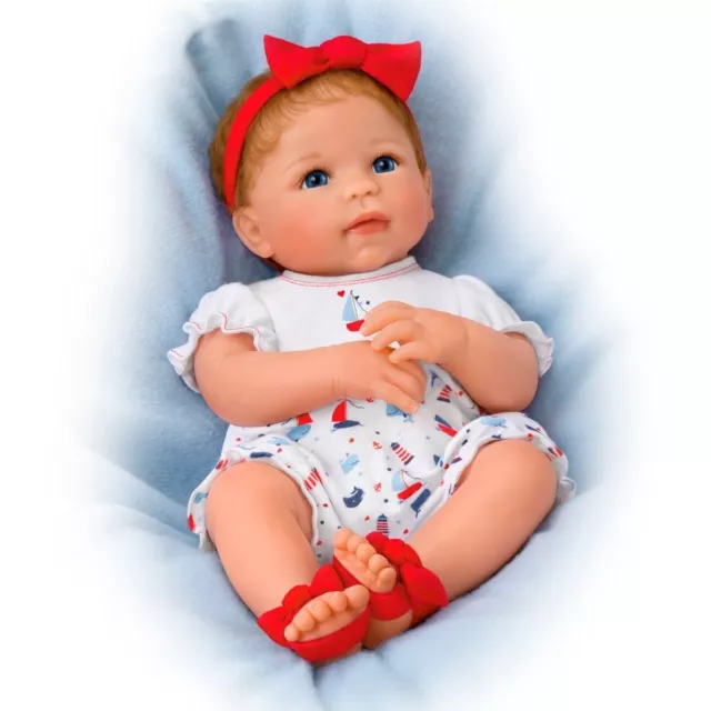 Ashton Drake Little Saylor Lifelike So Truly Real® Baby Girl Doll Weighted 18"