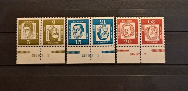 Briefmarken Bund bedeutende Deutsche UMKEHRDRUCKE Unterrand mit HAN Nummer **