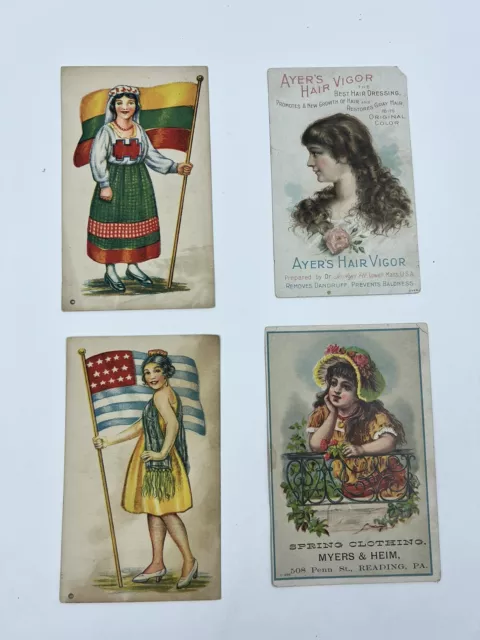 Victorian Era  Trade Cards - 4 Card Lot