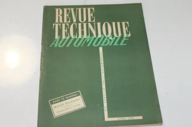 Revue Technique Automobile N°76 Aout 1952 Be/Tbe Nash Rambler