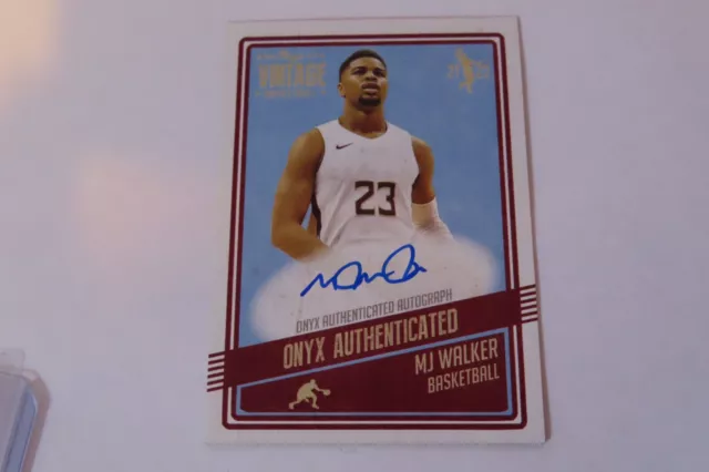 MJ Walker 2021-22 Onyx Vintage RC Auto Blue Ink Rookie #VAMW NY Knicks FSU