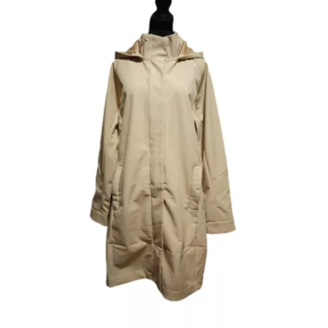 NWOT MONDETTA WOMEN'S Long Soft-Shell Hooded Jacket Oat Milk Size XL ...