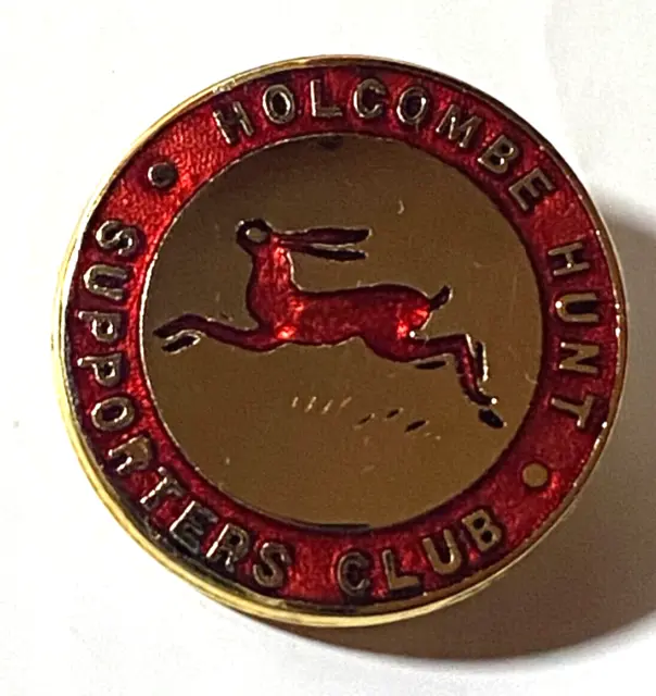Vintage Holcombe Hunt Supporters Club Enamel Red & Gold Hare Pin Badge Brooch