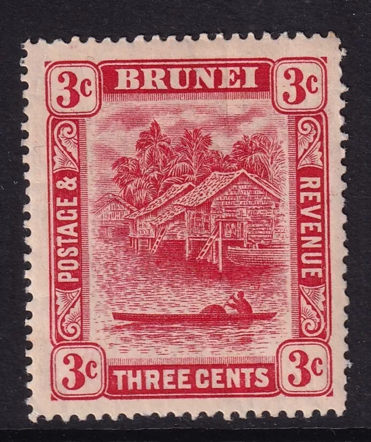 Brunei 1916 3c. Scarlet SG 38 -  mounted mint