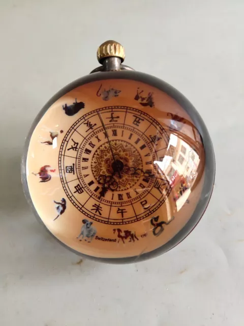 Old Chinese copper hand paintting zodiac Mechanical watch 8159