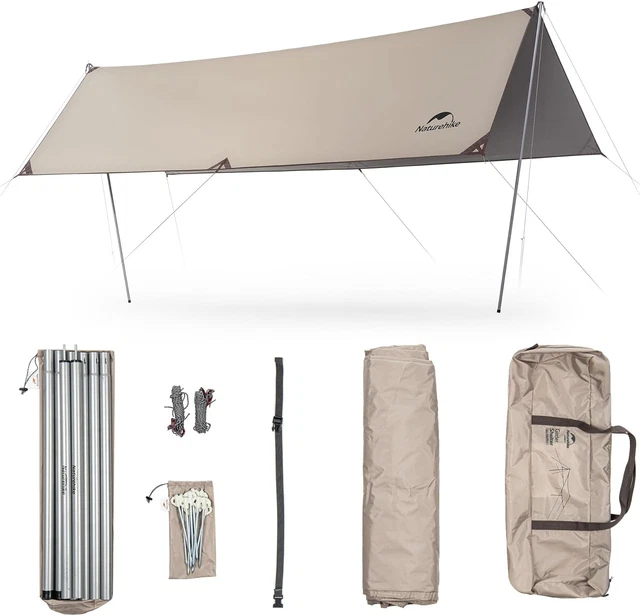 Tarp Tenda Da Sole Impermeabile Per Amaca E Campeggio, Grigio Scuro
