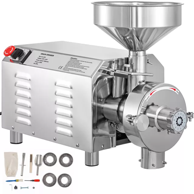 VEVOR 30-50 kg/h Moulin Café Grains Électrique Broyeur Céréales 2,2kW Concasseur