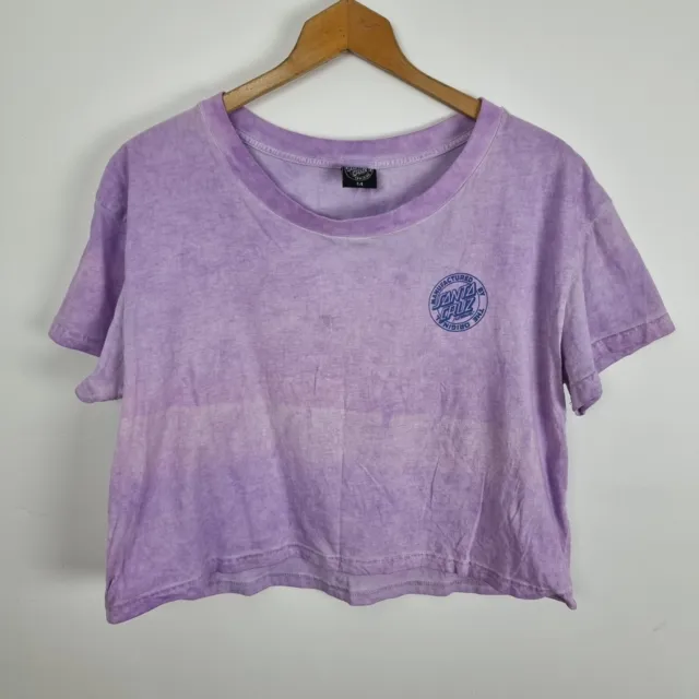 Santa Cruz Cropped T-Shirt Purple Size 14 *Flawed*