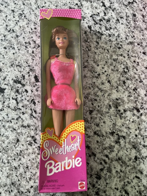 Barbie Sweetheart Brunette Doll Pink Dress Mattel 1997