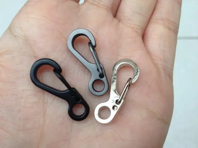 10PCS Mini SF Spring Backpack Clasps Metal Snap Carabiners EDC Keychain Hooks
