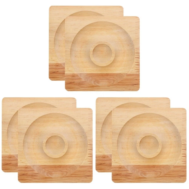 6 piezas Collar de joyería para el hogar oficina brazalete de madera soporte de almacenamiento joyería plato