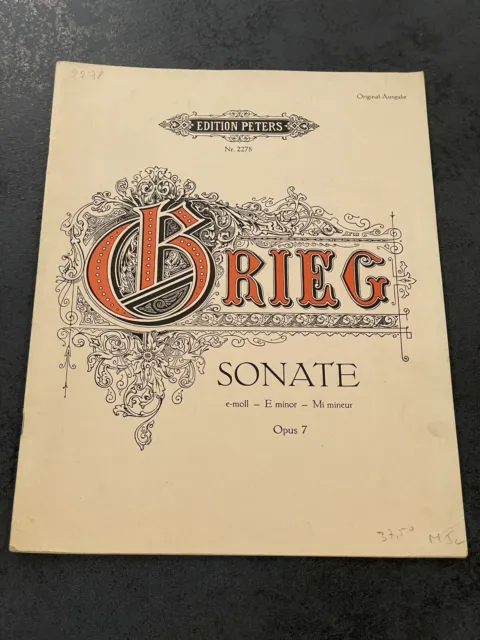 Livre Livret Partition Musique ancien Brieg Sonate Opus 7