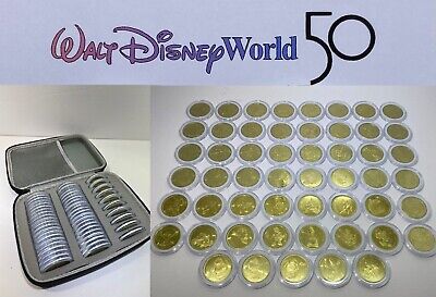 WDW Walt Disney World 50th Anniversary Commemorative Gold Medallion Coins Case