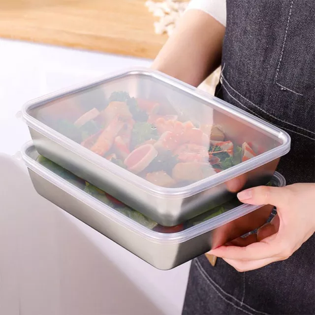 Stainless Steel Fresh Keeping Box Airtight Food Storage Box Container With Lid