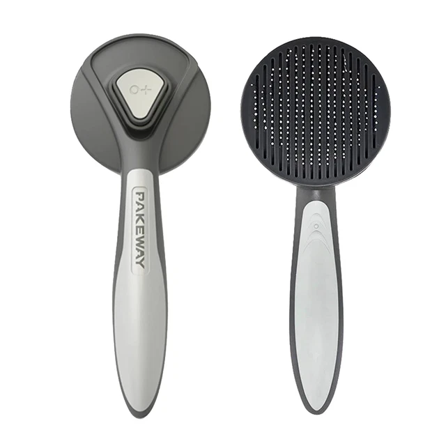 Rapsrk Cat/Dog Brush, Self Cleaning Slicker Brush for Dogs and Cats,Pet Gray