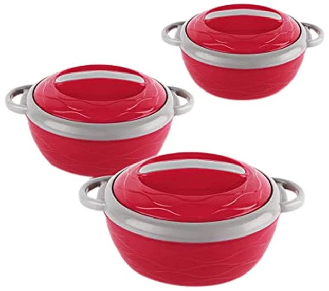 Acciaio Inox Caldo & Fresco Casseruola Colore Rosso Set Di 3