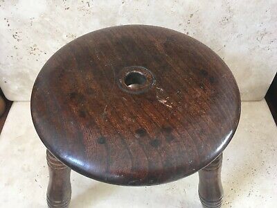 LOVELY GOOD QUALITY DECORATIVE ANTIQUE WOODEN MILKING STOOL  11 inches 2