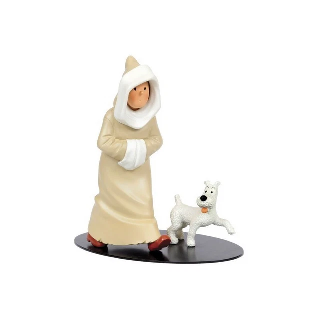 Figure - Tintin assis + Banc fait main en bois et fer forgé