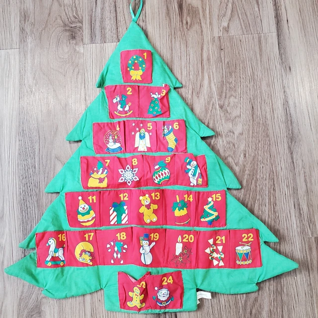VINTAGE AVON COUNTDOWN to Christmas Advent Calendar Hanging Pockets 29