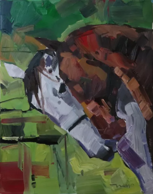 JOSE TRUJILLO - ORIGINAL Oil Painting IMPRESSIONISM 16x20 ORIGINAL HORSE ART