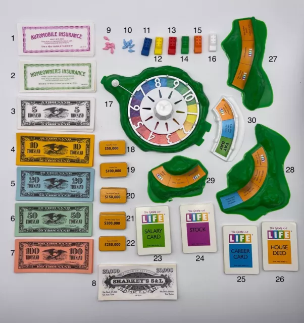 The Game of Life Replacement Parts and Pieces Various Years Individual or  Lots
