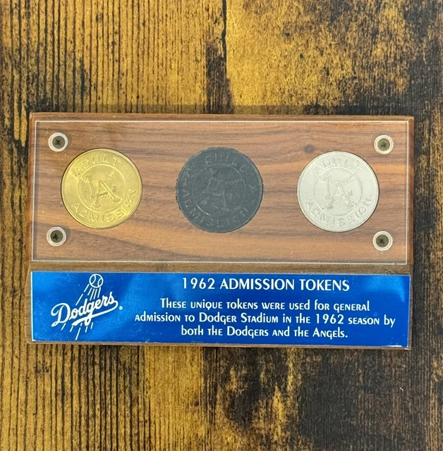 1962 LOS ANGELES Dodgers & Angels Admissions Tokens (3) in