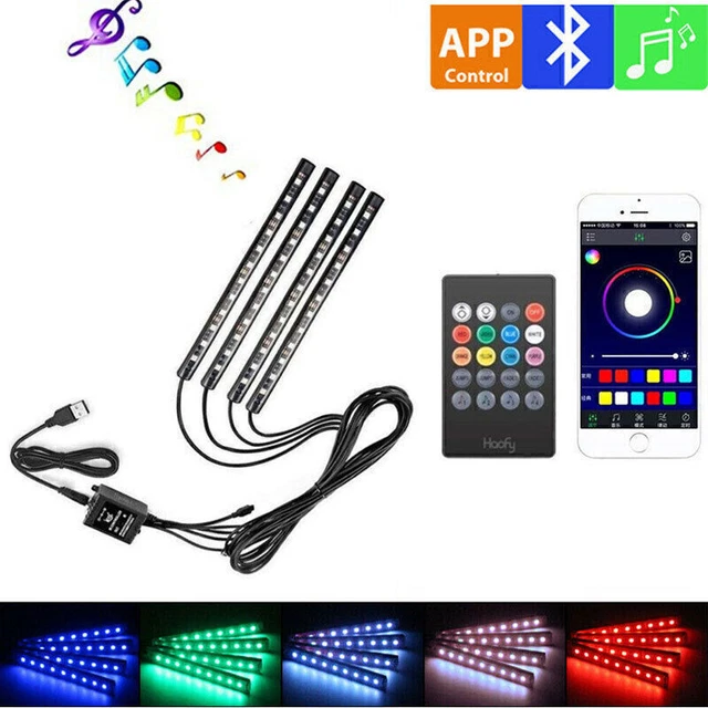 Kit Luci Sottoscocca Per Auto A LED RGB – 4 Strisce, Controllo App Bluetooth E Telecomando