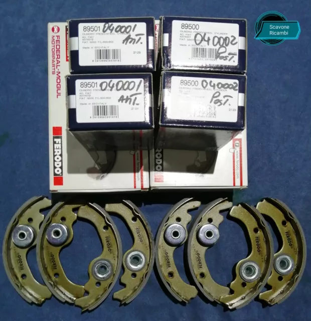 Kit Freni Completo Fiat 500 F L Anteriore E Posteriore Ganasce E Cilindretti