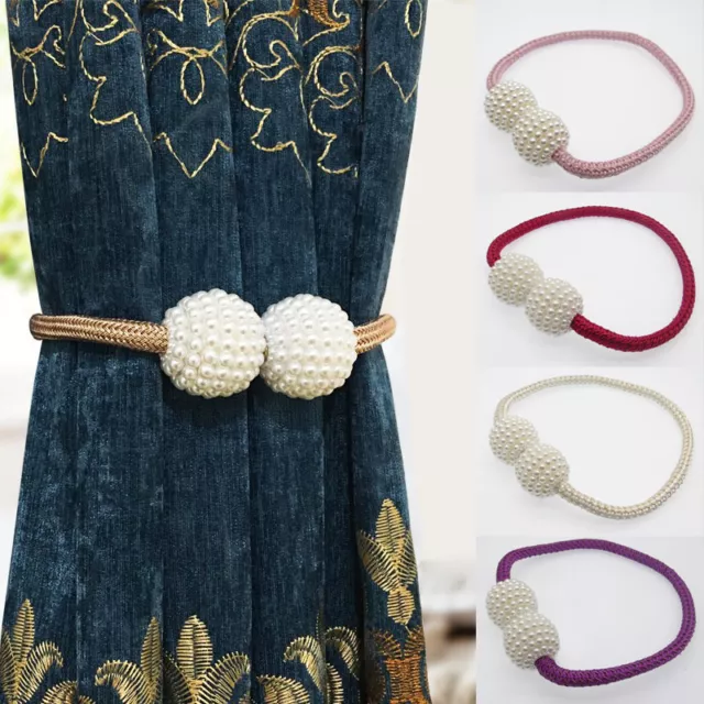 Magnetic Curtain Tie Backs Holdbacks Buckle Curtain Clips Rope Strap Home Decor