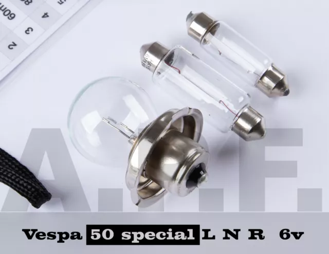 kit lampade LAMPADINE VESPA 50 SPECIAL L N R ( 6 volt ) QUALITA' TOP