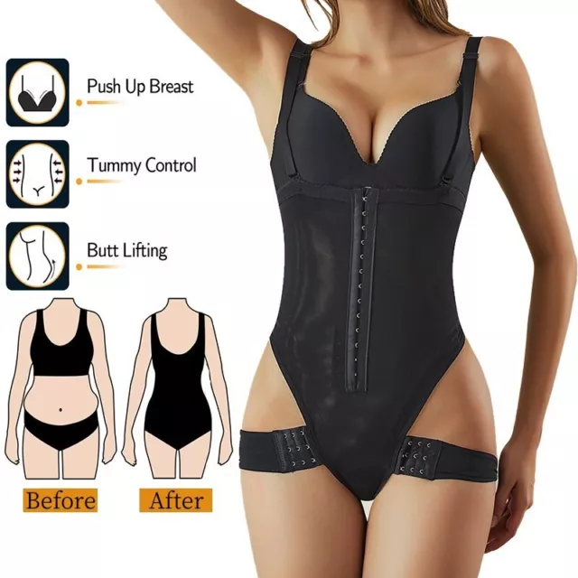 SLIMMING BODY SHAPER Underwear Bodysuit Black Sexy With Cups Push Up Butt  Lifter £9.99 - PicClick UK