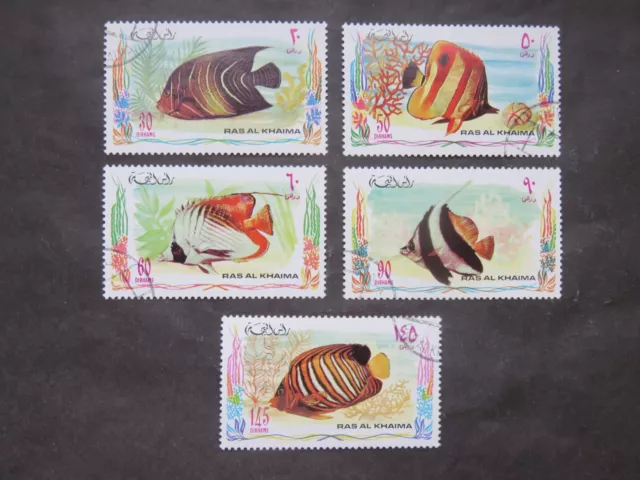 VAE Ras Al Khaima Emirate 1972 Mi-Nr. RK 628 - 632 Fishes Fische gestempelt