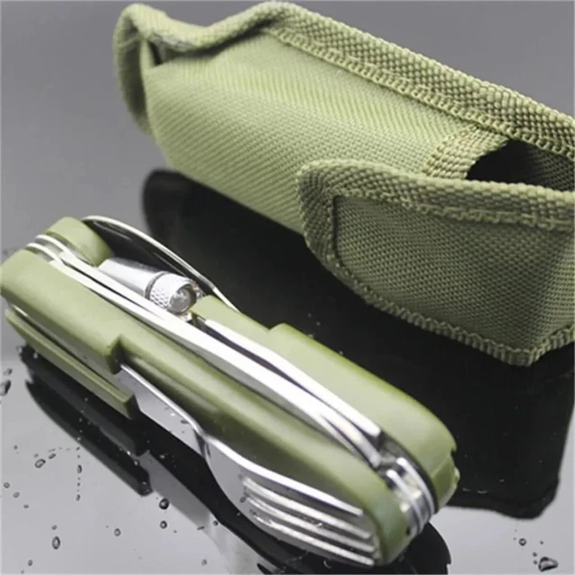 Couvert Multifonction Camping - Couteau Fourchette 2-en-1 - Neuf