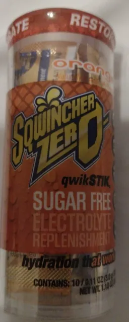 Sqwincher 159060116 Qwik Stik(Tm) Sugar Free Drink Mix Powder 0.11 Oz., Orange,