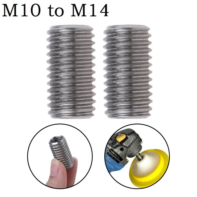 Thread Drill Bit Adapter Polisher Interface 2Pcs Converter Different M10 To M14