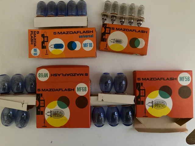 Lot De Lampes Flash MAZDA – Ampoules MF1B MF5B MF6B – Boîtes D'origine Neuves – Appareil Photo Ancien