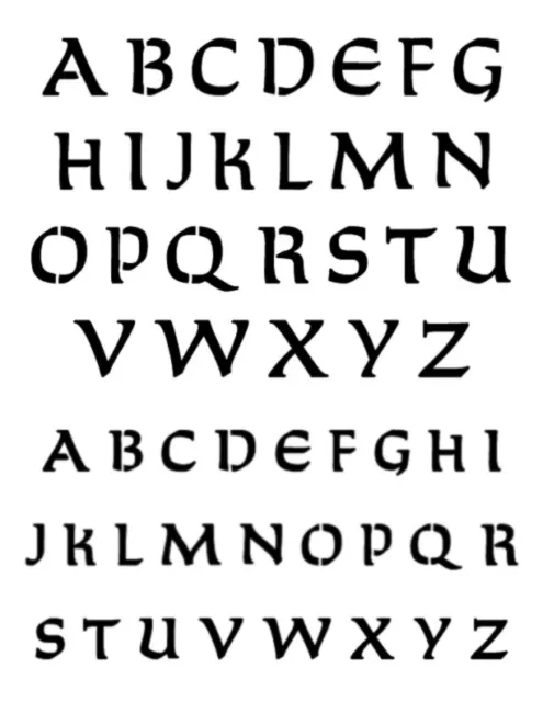 Stencil1 8.5X11 Alphabet Stencil Old English Font
