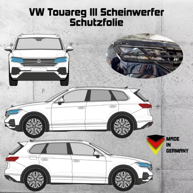 VW Touareg III CR Steinschlagschutz Schutzfolie Transparent Scheinwerfer R+L