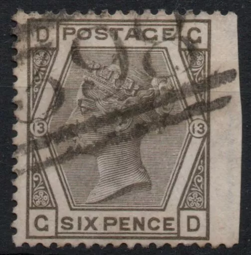 1873 Gran Bretagna Queen Victoria 6 Pence Grigio Nero - Usato - Michel N.44