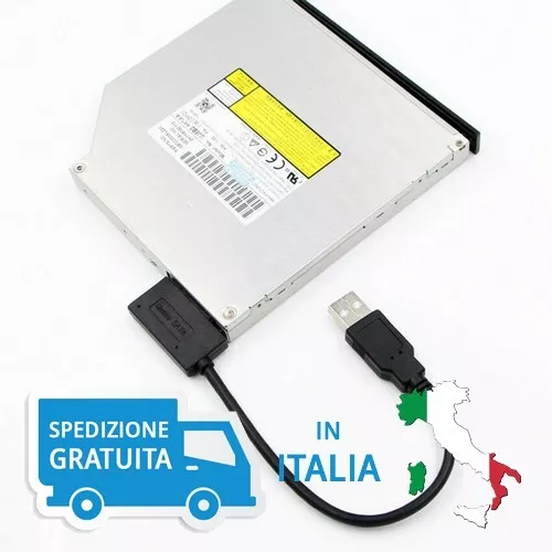 USB 2.0 a SATA 7 + 6 13pin cavo convertitore adattatore per Laptop Cd-rom DVD