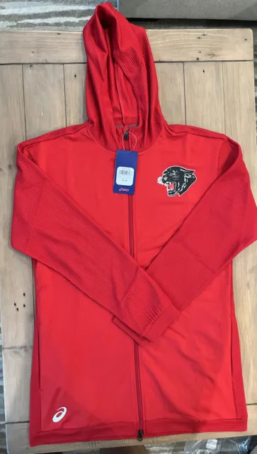 Asics Saucon Valley Panthers Thermopolis Fleece Crop FZ Hoody Women's M Red A162