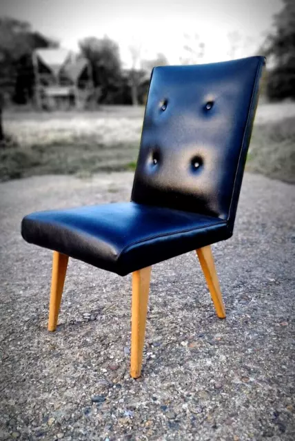 Vintage Mid-Century Vinyl Easy Lounge Cocktail Chair - Retro Scandi MCM Danish