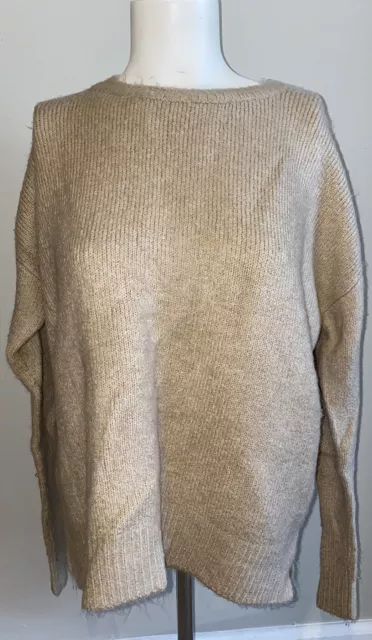 Forever 21 Beige Knit Long Sleeve Sweater, Size Small