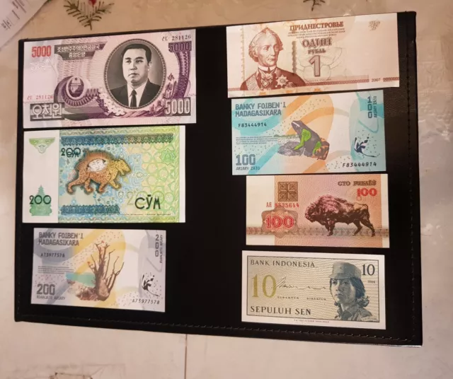 Collection Of 7 X World Banknotes. Collectable Lot. All Different. Unc Set.