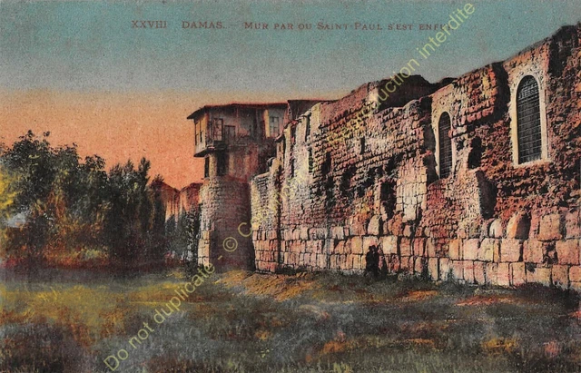 CPA Syria Damas Wall By Where Saint Paul S 'Is Run Away Edit Neurdein