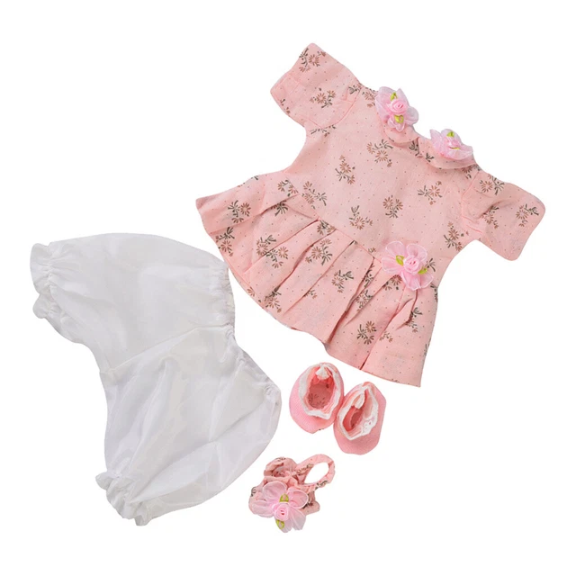 Set di vestiti per bambole da 16-17 pollici rinati (vestito con pantaloni a