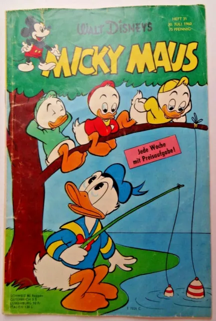 Micky Maus Heft Nr. 31 aus 1960, mit Schnipp und Sammelbild, Z.2-3, s. Fotos