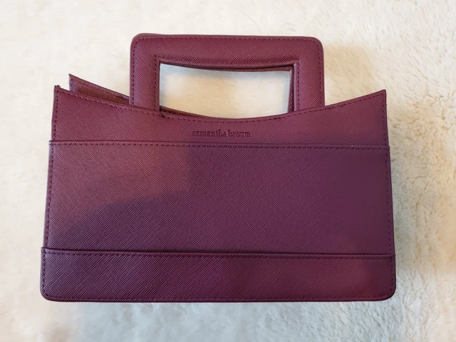 Samantha Brown Mini Satchel Handbag Purse - HSN Small (Dark Purple Eggplant)